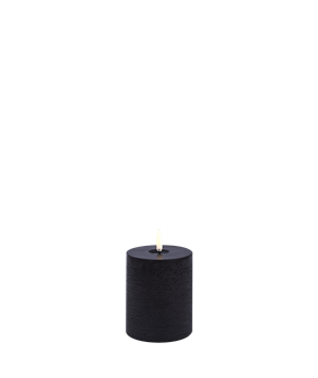UYUNI-Melted Pillar Rustic W7,8xH10cm Plain Black