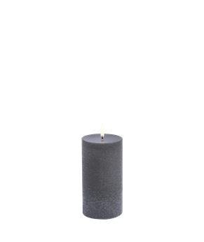 UYUNI-Melted Pillar Rustic W7,8xH15,2cm Grey