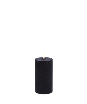 UYUNI-Melted Pillar Rustic W7,8xH15cm Plain Black