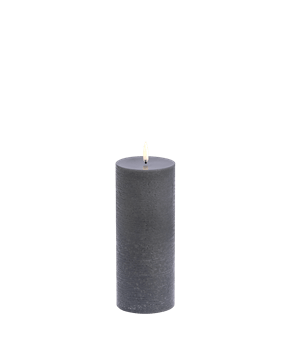 UYUNI-Melted Pillar Rustic W7,8xH20,3cm Grey