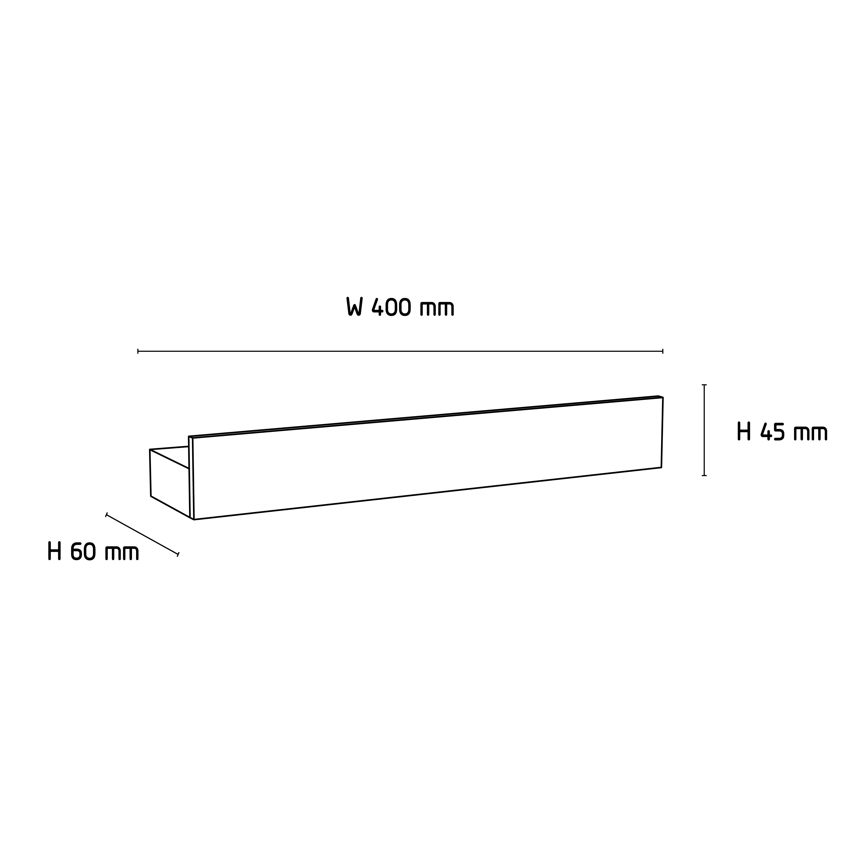 EKTA-Magnet Shelf 40cm-Product Spec Image