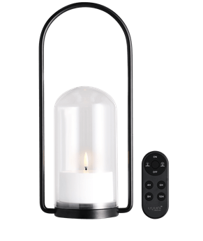 Outdoor Lantern set with glass dome, handle, candle 84005, remote