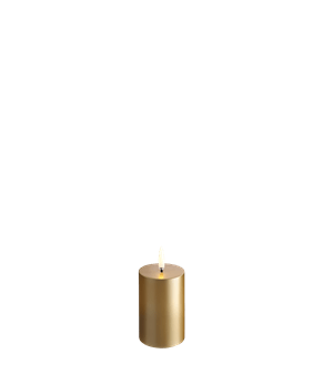 Gold Finish Pillar Candles, Smooth
W5 x H7,5cm