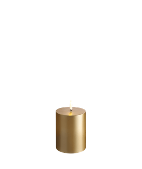 Gold Finish Pillar Candles, Smooth
W7,8 x H10cm