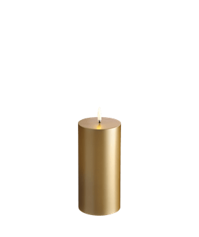 Gold Finish Pillar Candles, Smooth
W7,8 x H15cm