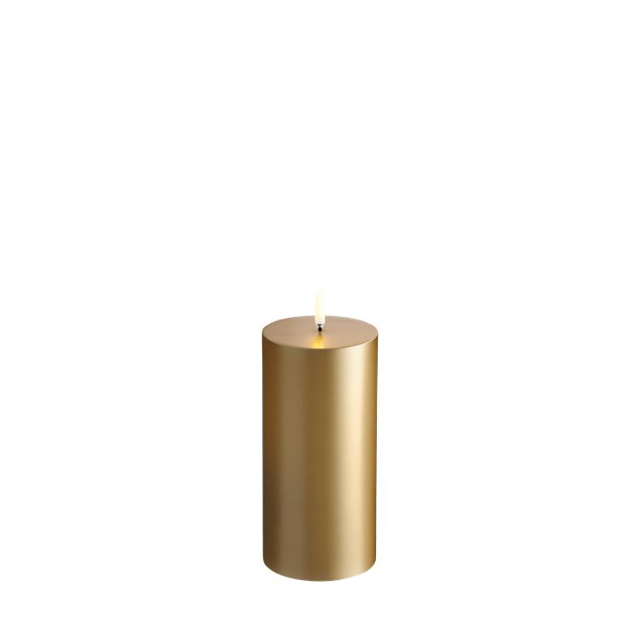 Uyuni-Gold FInish Pillar Candle-W7,8 x H15cm-UL-PI-GD78015