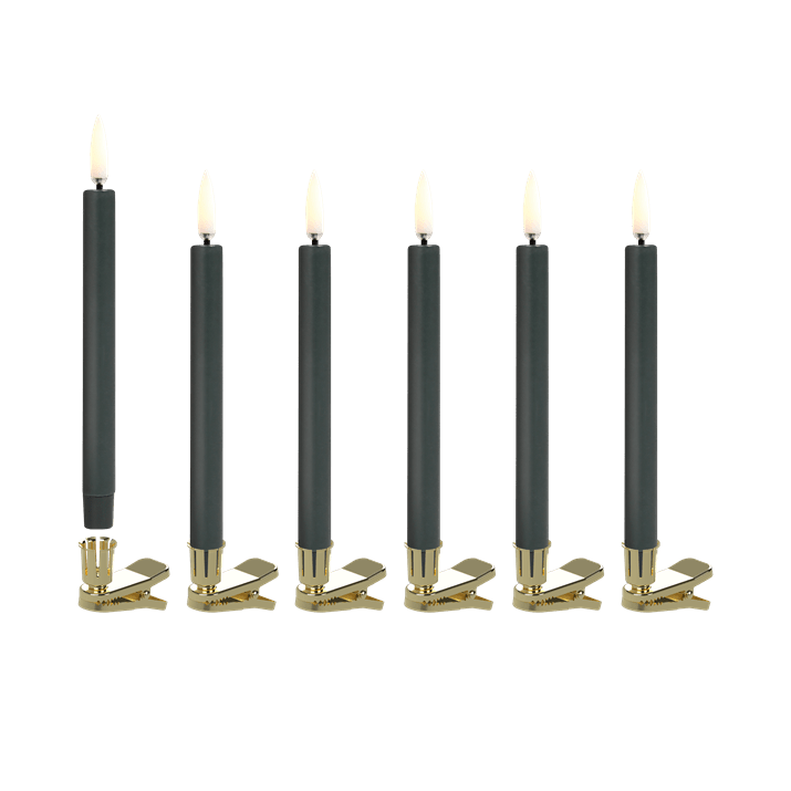 Uyuni-Mini Taper Candles with Metal Clips, 6 pack-UL-30469