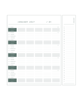 Planner Board - Refill 2027