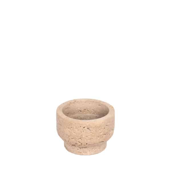 Uyuni-TRAVERTINE Pillar Candleholder-W8 x H5 cm